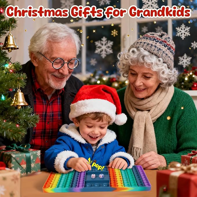 Pop Games Sensory Fidget Toy, Pop Board Math Games for Kids Family Games Multiplication Game, Stress Relief Toys Learning for Girls Boys with Autism Gifts for Grandkids
