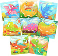 Zeoddler Wooden Puzzles for Toddlers, 8 Pack Dinosaur Jigsaw Puzzles for Kids3-5, 9 Pieces Preschool Learning Activities, Learning & Educational Puzzles, Gift for Boys, Girls