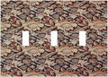Decorative Switch Plates Vintage William Morris Floral Plants 3 Gang Wall Plate Faceplate Triple Toggle Light Switch Cover Electrical Wall Panels for Bedroom living Room Decor