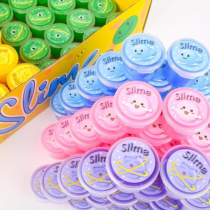 120 Pack Galaxy Bulk Slime Kit, Slimes Party Favors for Kids, Stress Relief Toys, Classroom Rewards and Birthday Goodie Bag Fillers, Non-Sticky, Squishy Toy Stress Relief Slime for Girls and Boys