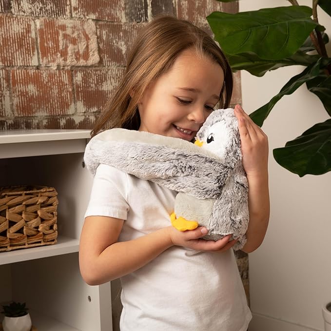 HUGIMALS Hugarounds Pax the Penguin 2.5 lb Microwaveable & Freezable Weighted Plush Neck & Shoulder Wrap | Soothing, Comforting Hugs for Self-Care & Relaxation | Unscented for Ages 2+