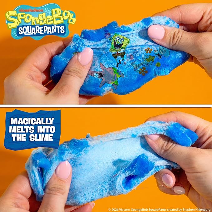 SLIMYGLOOP Tattoozee, Spongebob Squarepants Tattoo Transfer Slime Kit, Sensory Play for Kids Ages 6+, Pineapple Scented, Cloud Texture