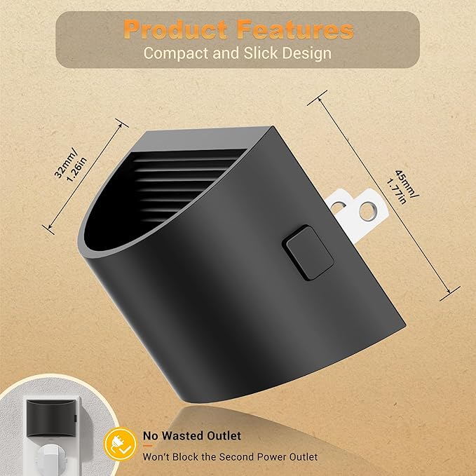 JandCase Night Light, Modern Night Lights Plug into Wall,2 Pack Dusk to Dawn Sensor Nightlight, Amber Brightness Adjustable Nightlight for Kids Bathroom Hallway Kitchen Bedroom Decor
