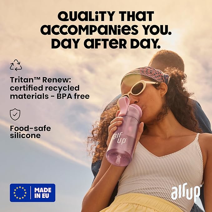 air up water bottle (22 oz) for school, sports, gym | includes 5 scent pods & straw | flavored bottle in orange – also for kids, boys, girls | no calories, sugar-free and suitable for carbonation