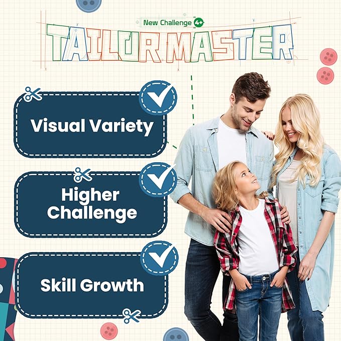 Whales Entertainment| Tailor Master New Challenge Expansion 4+| Preschool Memory & Matching Game for Kids| Educational Board Game| 2 Player Competitive Board Gameplay,Fun Games for Kids & Parents