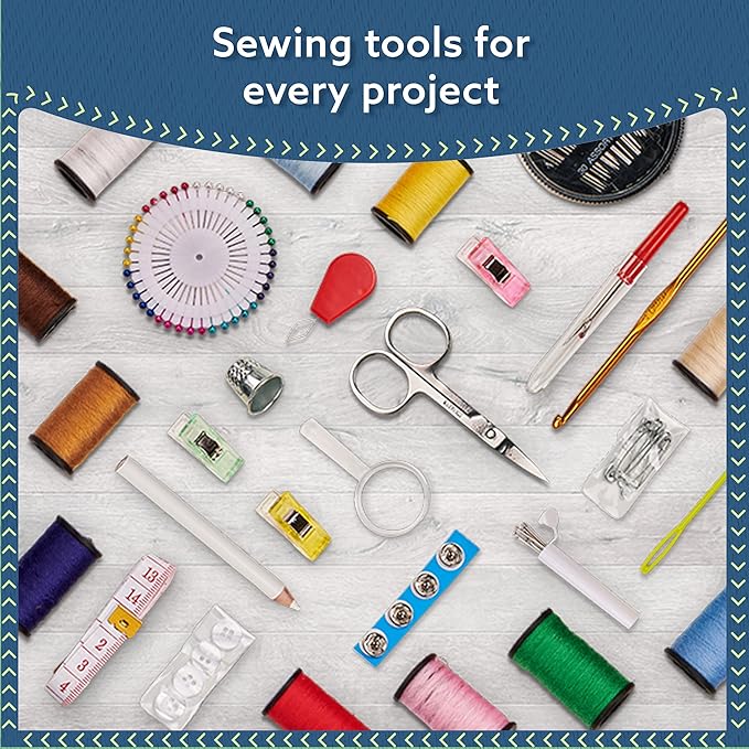ARTIKA Sewing Kit for Adults and Kids (142 PCS) - Small Beginner Set w/Multicolor Thread, Needles, Scissors, Thimble & Clips - Emergency Repair and Travel Kits - Sewing Accessories and Supplies