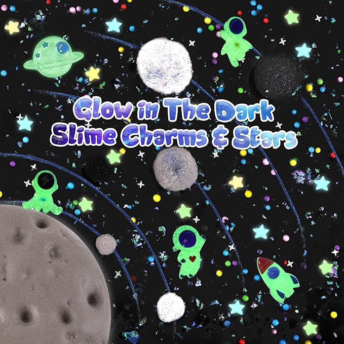 Astronaut Galaxy Slime for Kids, Big Slime Bucket with Clay, Glow in The Dark Slimes Kit for Girls and Boys Ages 8-12, Slimes Party Favors for Birthday Easter, Sensory DIY Toys