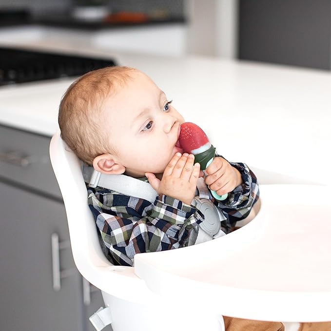 Boon Pulp Silicone Baby Fruit Feeder - Soft Silicone Baby Feeding - Fruit and Vegetable Baby Led Weaning Supplies - Baby Feeding Essentials - Green/Mint - 1 Count