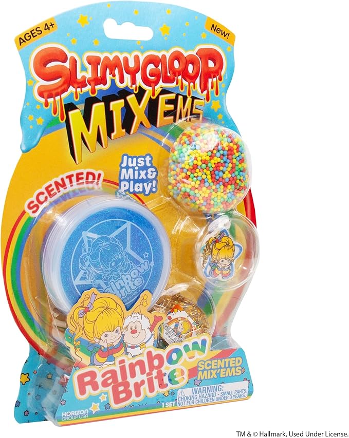 Rainbow Brite Scented SLIMYGLOOP Mix'Ems, Blue Raspberry Glitter Slime with Add-Ins