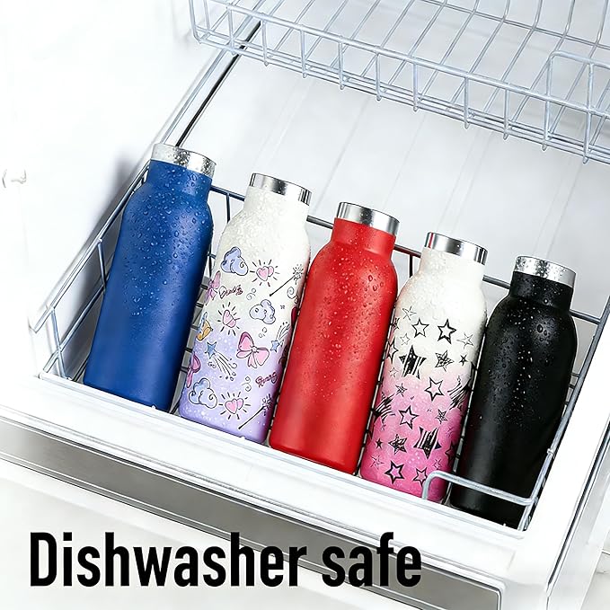 12oz Kids Water Bottle – Insulated Stainless Steel Bottle with Straw Lid, BPA-Free, Leak-Proof, for Toddlers & School Use