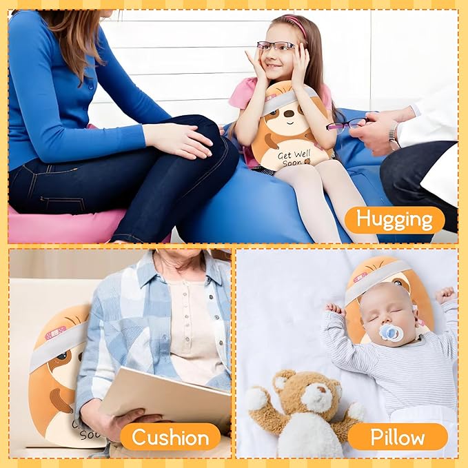 Get Well Soon Sloth Plush - Get Well Soon Stuffed Animal Healing Gift for Recovery, Sympathy and Cheerful Pillow Plush, 9 Inch