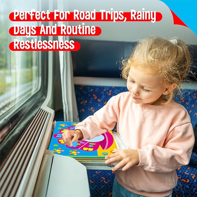 SpriteGru Foam Sticker Art Activity, 20 Marine Animals with 1660 Foam Stickers in 10 Colors Fun with DIY Activity Craft Kits Travel Game for Kids, Boys & Girls
