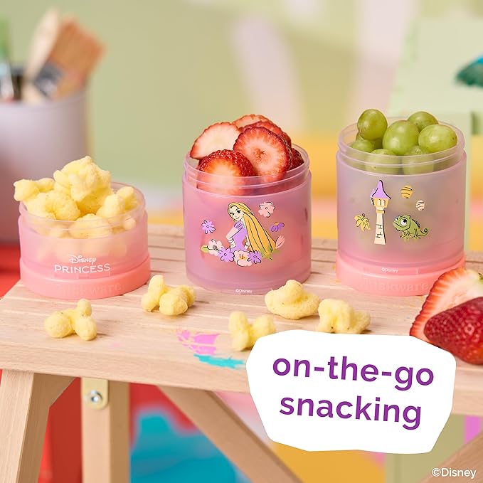(Rapunzel) DiSNEY PRINCESS Whiskware Stackable Snack Pack - 3 Jar + Handle - White/Pink/Purple