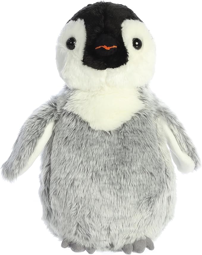 Aurora® Adorable Flopsie™ Penny Penguin™ Stuffed Animal - Playful Ease - Timeless Companions - Gray 12 Inches