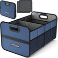 FORTEM Car Trunk Organizer, Collapsible Two Compartment Organizer, Foldable SUV & Truck Storage for Car Accessories for Women Men, Non Slip Bottom, Sturdy Side Walls, Strong Handles, 45L