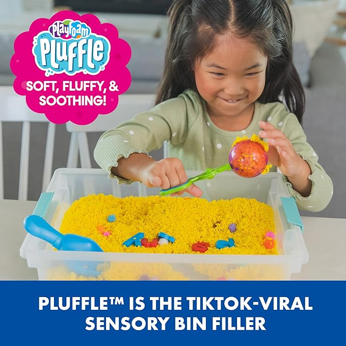 Educational Insights Pluffle® Mini 8-Pack - Sensory Bin Foam Set, No Mess Alternative to Sand Toys & Slime for Toddlers at Home or in the Classroom, Fun Sensory Table Filler, Gift for Kids Ages 3+
