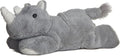 Aurora® Adorable Mini Flopsie™ Rhino Stuffed Animal - Mini Companions Ready for Playful Adventures - for Kids All Ages, Toddlers, Adults, and Families - Gray 8 Inches