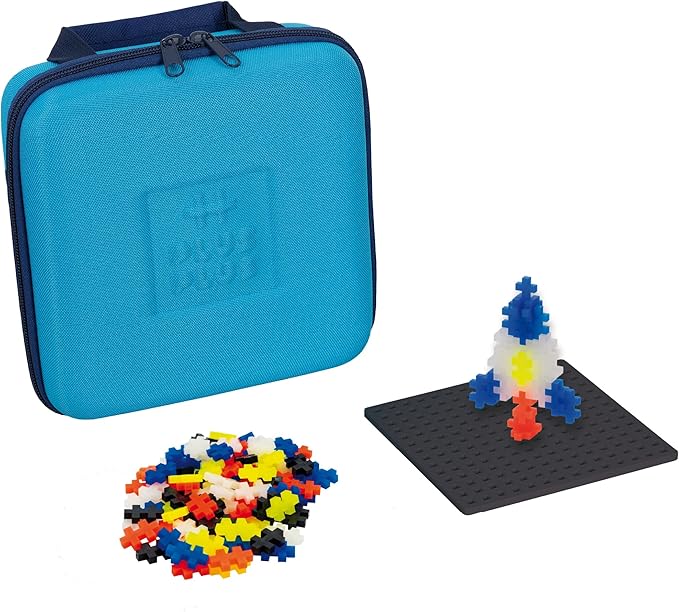 PLUS PLUS Travel Case - 100 Piece Glow Mix, Mini Interlocking Building Blocks Set, Stem Toys - Airplane Travel Essentials for Kids/Classroom Must Haves Gifts for Boys & Girls