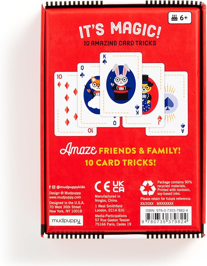 Mudpuppy It's Magic! – Animal Version of Classic Kids Card Tricks Card Game with Cute Illustrations of Animals for Children Ages 4 and Up, 2-4 Players