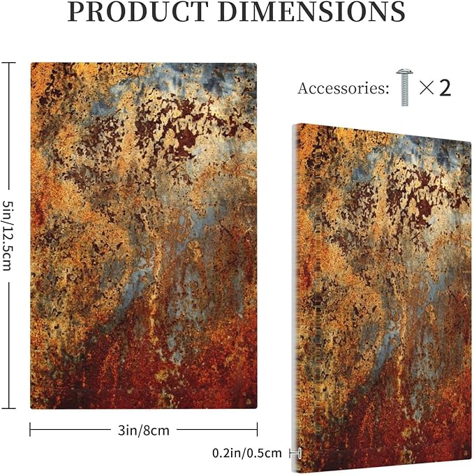 Shabby Old Aged Rust Rusty 1-Gang Blank Wallplate Jumbo Size Red Print Outlet Light Switch Cover Decorative Switch Face Plate Cover