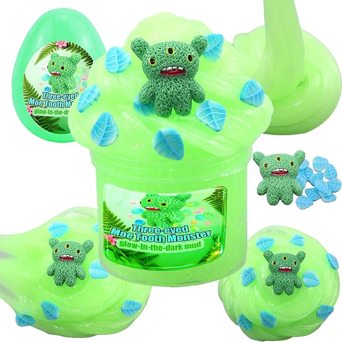 8-Pack Easter Eggs Slime Kit for Kids - Toothy Monster Themed Slime with Resin Charms & Mini Accessories, Easter Basket Stuffers, Party Favors, Birthday Gifts & Classroom