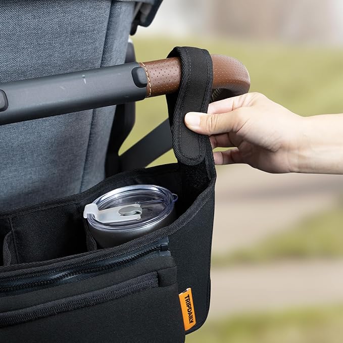 Stroller Organizer, Non Slip Straps Stroller With Insulated Cup Holder Fits for UPPABABY, Detachable Bag for Phone, Stroller Organizer Bag Compatible with Various Brands of Stroller