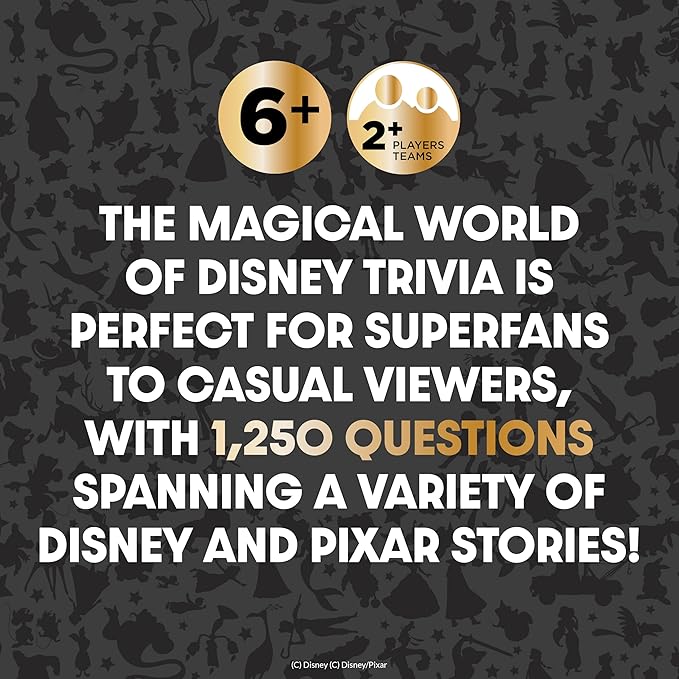 The Magical World of Disney Trivia Games – Board Games for Family Night, Multi-Player, Family Travel Games, Disney Toys, Ages 6+