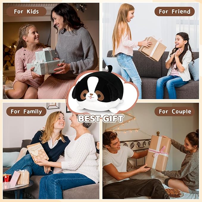Bernese Mountain Dog Stuffed Animal,13 Inch Dog Plush Pillow,Cute Big Bernese Mountain Dogs Plush Toys,Soft Sleep Hugging Pillow Anime Kawaii Puppy Stuffed Animal Gifts for Kids Boys Girls