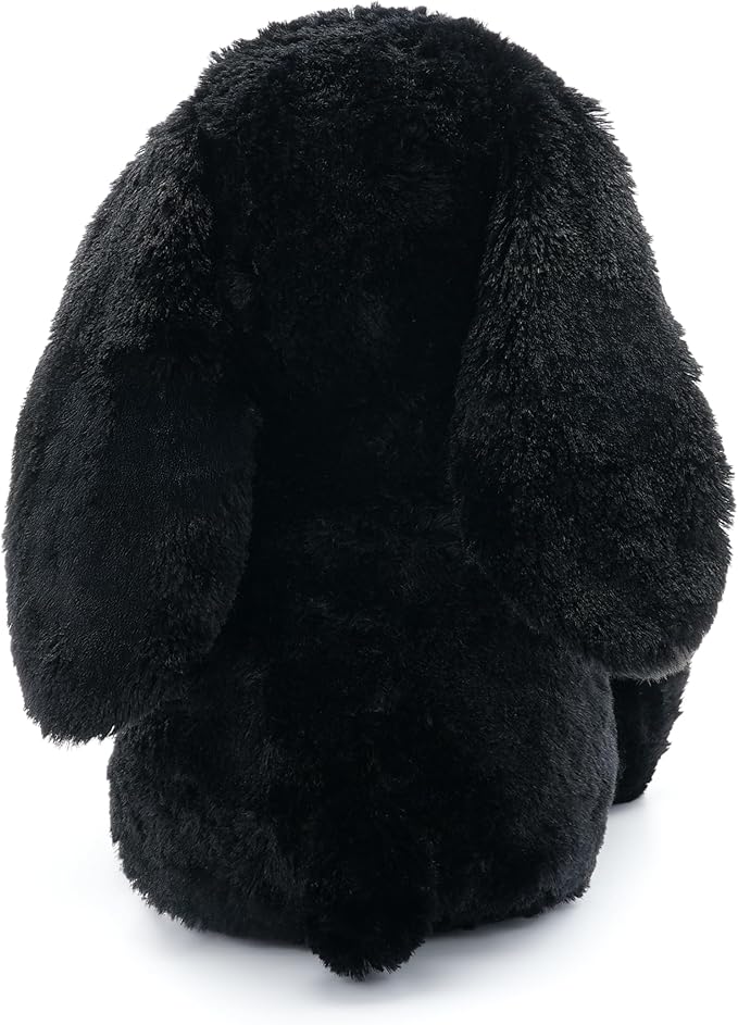 WEIGEDU Black Bunny Stuffed Animal Plush Toy with Floppy Ears, 17.7 Inch Soft Plush Rabbit Cuddle Buddy for Nursery Decor, for Boys and Girls