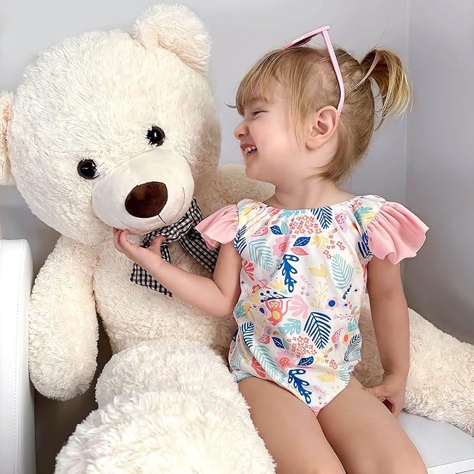 MaoGoLan Giant Teddy Bear Big 4 Feet Stuffed Animal Stuffed Bear Baby Shower 47 inches Life Size Large Teddy for Girlfriend Boyfriend Wife Children
