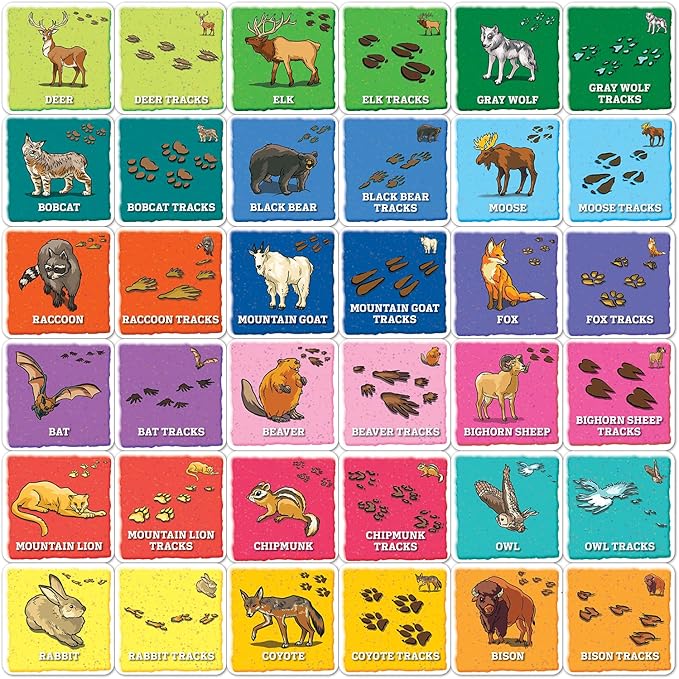 Masterpieces Jr Ranger - Animal Tracks Matching Game - Fun Family Entertainment for Kids and Adults - Educational, Engaging, and Perfect for Game Night, Classroom Activities, and Interactive Play