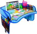 ecoZen Lifestyle Kids Travel Tray & Toddler Lap Desk Organizer - Airplane and Car Seat Table for Road Trip Essentials - Airplane Must Haves for Toddlers - Carseat Tray Kid Travel - Lap Table