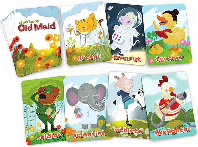 Arizona GameCo Story Book Old Maid, a Family Card Game for Kids Age 3 and Up – No Reading Required to Play – a Super Cute Classic for Families, Classroom, Stocking Stuffer or Gift Idea