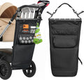 Stroller Golf Caddy,Golf Bag Attach to Stroller with Side Pockets,Shoulder Strap & Hooks for Towel Gloves,Lightweight Foldable Golf Organizer for Family Outdoor Golf,Stroller Golf Accessory