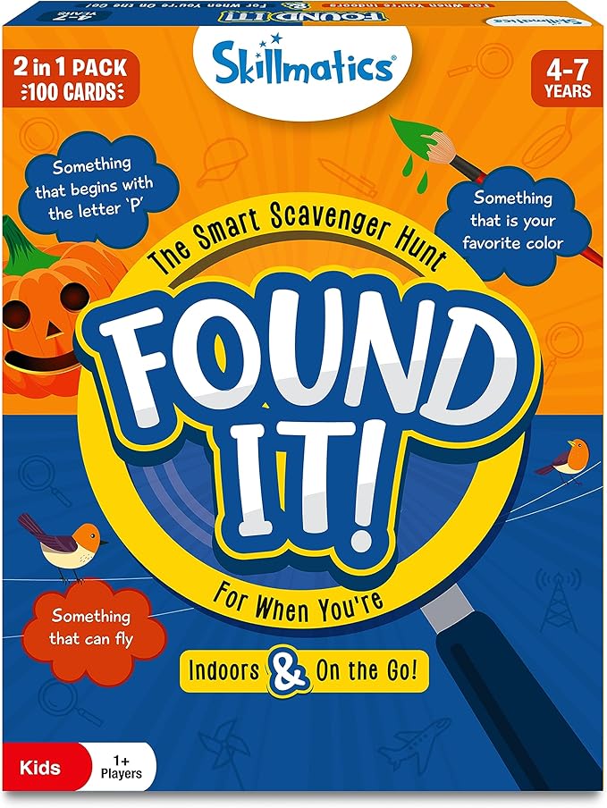 Skillmatics Indoor & Travel Scavenger Hunt Card Game - Found It, Educational Game Collections, Gifts for Kids, Boys, Girls and Families, for Ages 4, 5, 6, 7, Perfect for Home, School, Playdates