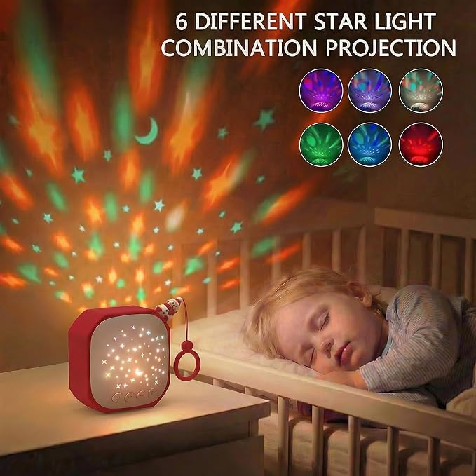 Portable Sound Machine Baby with Star Projector | White Noise Sound Machine for Sleep | Baby Noise Machine with Hook for Children's Bedroom, Travel, Car, Christmas Holidays Gifts (Snowman)