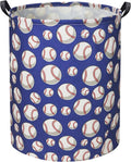 HIYAGON Baseball Kids Laundry Hamper, Large, Cotton & Linen, Waterproof PE Coating, Collapsible, Multi-purpose, Dinosaur Pattern