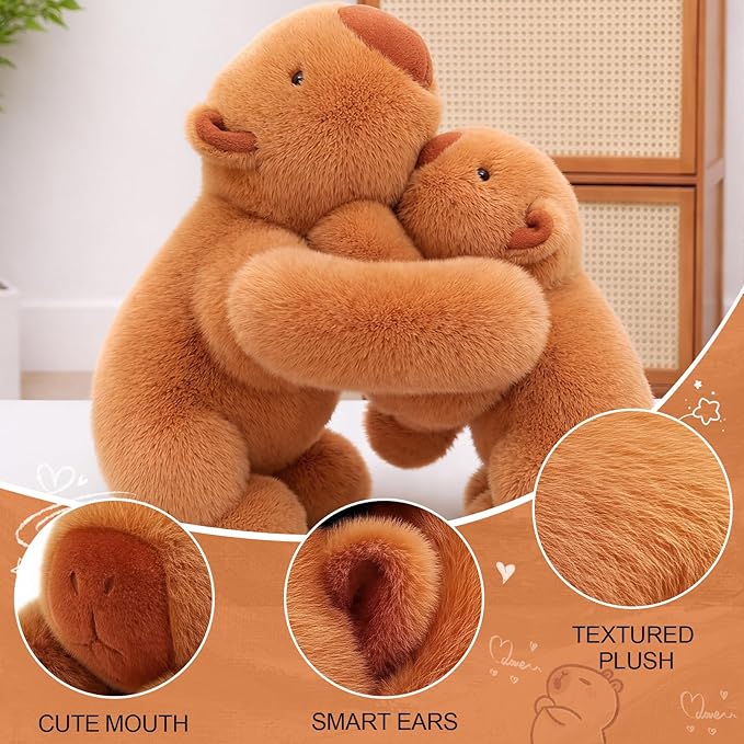 1.54lb Capybara Plush for Girls Weighted Stuffed Animals for Adults, Kawaii Ultra Soft Adorable Capybara Plush Toy, Huggable Capybara Gift for Kids Boys 17in