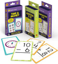 Carson Dellosa Education Time and Money, Addition and Subtraction Flash Cards, 3 Sets of Mathematics Flashcards, Kindergarten Learning Activities and Math Games for Kids 5-7
