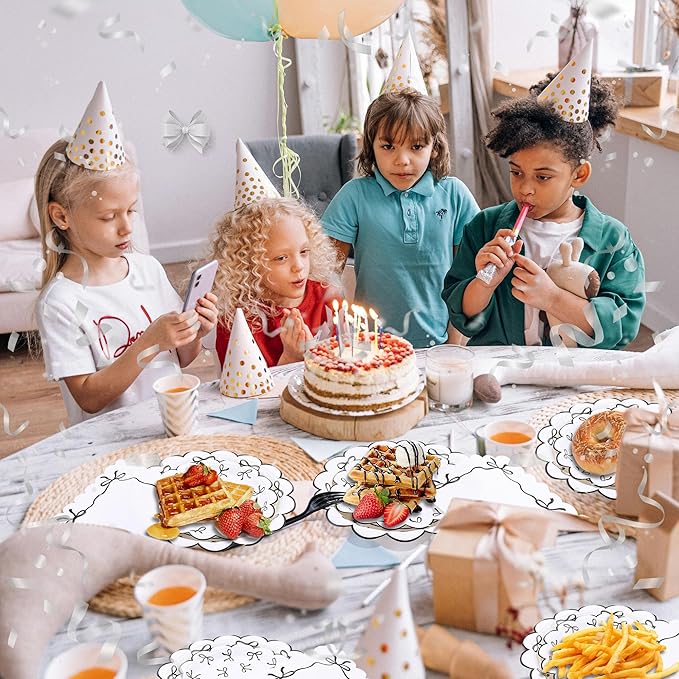 CANREVEL 96 PCS Black Bow Party Plates Serve 24, Bow Plates and Napkins Forks Set, Disposable Tableware for Bow Birthday Supplies Black Party Decorations for Grils Kids Women