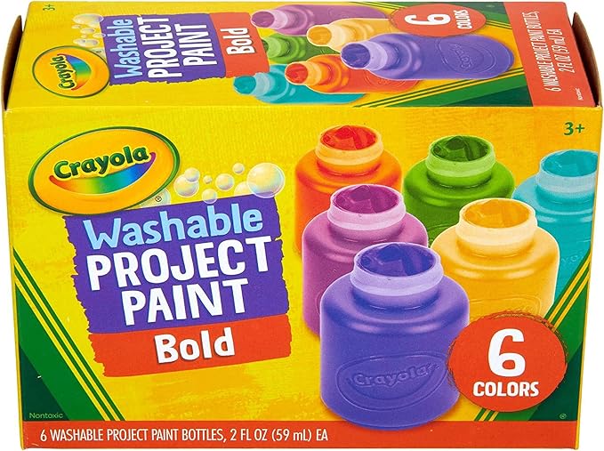 Crayola Washable Kids Paint (6ct), School Supplies, Painting Set for Kids, Spring Crafts, Art Teacher Gifts for Toddlers, Ages 3+