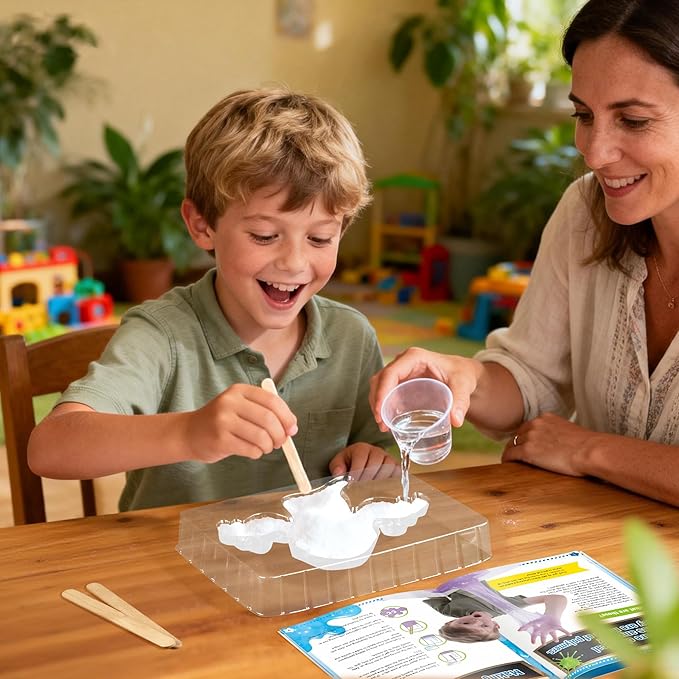 Slime Science Kit for Kids - DIY Slime Making Kit with 3 Colors, Ghost Mold, Foam Beads & Pearlescent Powder - STEM Educational Science Experiment Toy for Boys & Girls Ages 6+