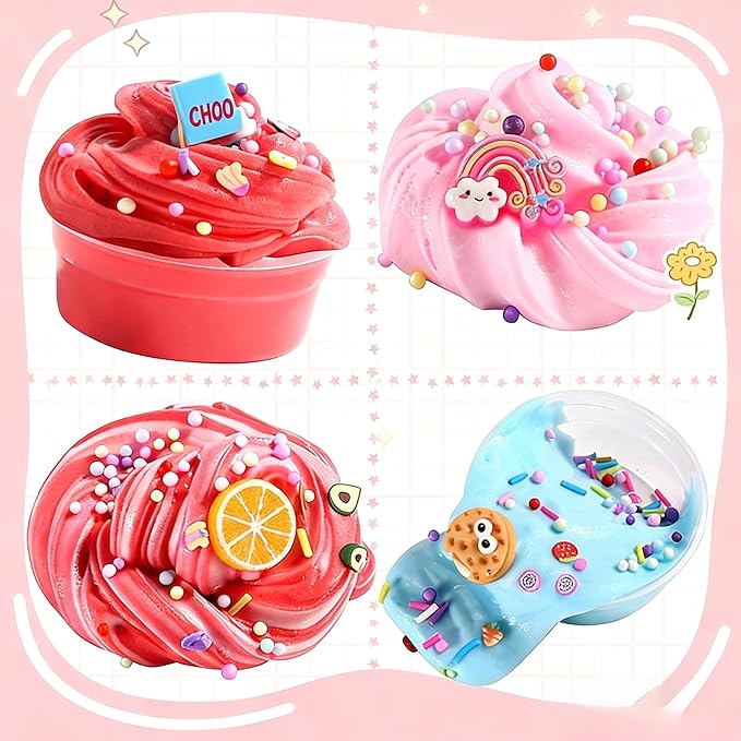 15Pack Butter Slime Kit with Scented DIY Slime for Girls and Boys, Super Soft, Non-Sticky Stress Relief Toy, Party Favors and Birthday Gift