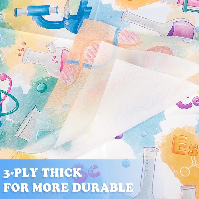 WERNNSAI Science Party Decorations - 48 Pcs Science Plates and Napkins Mad Scientist Birthday Decoration Chemistry Party Plates Set Little Scientist Labratory Favors Serves 16 Guests