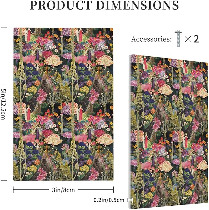 Dreamy Tropical Rainforest Colorful Mushroom Wildflower Light Switch Cover Plate 1 Gang No Device Blank Electrical Wall Plates Faceplate Decorative Switch Plate Covers for Farmhouse Kids Room Decor