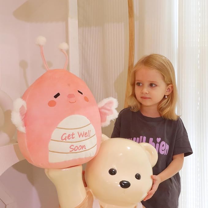 Hopearl Butterfly Plush Toy, Adorable Pillow Stuffed Animal, Smooth Plushies Pillow, Cute Get Well Soon Gift, Soft Toy for Kids