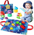 Montessori Toys for 1 Year Old Boy Girl Birthday Gift, 17 in 1 Cloth Fishing Game with Stacking Cups, Color Sorting, Shape Matching, Early Learning, Toddler Toys Gifts for 1 2 Years Old Boy Girl