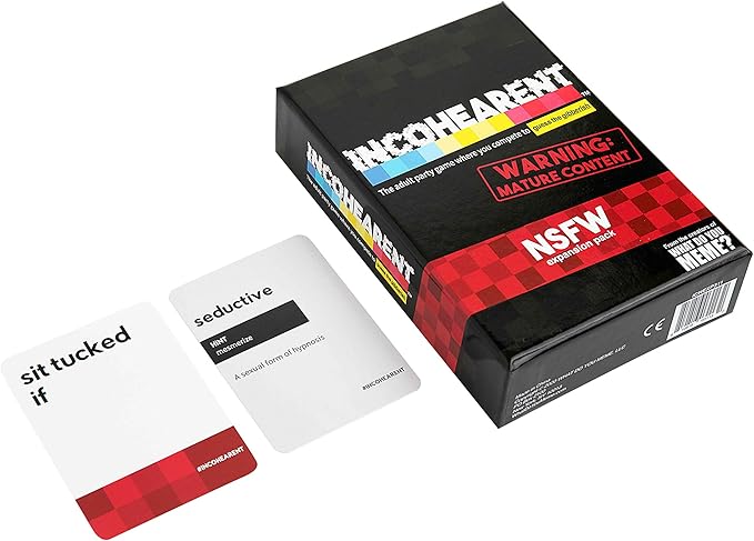 WHAT DO YOU MEME? Incohearent Expansion Pack NSFW Edition by Relatable, Designed to Add On to Incohearent Core Game, Funny Card Game for Adults, Good for Party Games, Includes 180 Cards