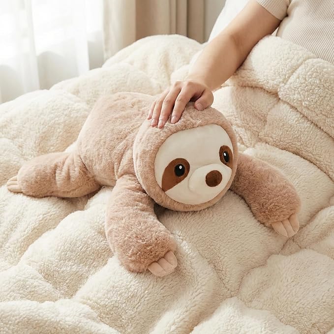 Weighted Sloth Stuffed Animal Toy with Embroidered Eyes, Removable 2.3lb Weight Pack, 21.5 inches – Soft Plush Sloth for Kids & Adults