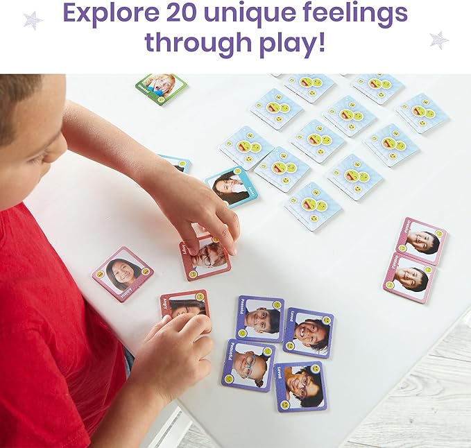 hand2mind Express Your Feelings Memory Match Game, Emotion Cards, Matching Game, Emotional Intelligence for Kids, Play Therapy Games for Kids, Social Emotional Learning Activities, Social Skills Games
